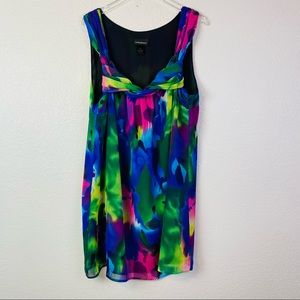 Lane Bryant Bright Watercolor Twist Front Sun Dress Size 24